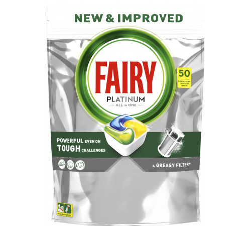 Таблетки для посудомийної машини Fairy Platinum Lemon All In One 50 шт (ціна за 1шт)