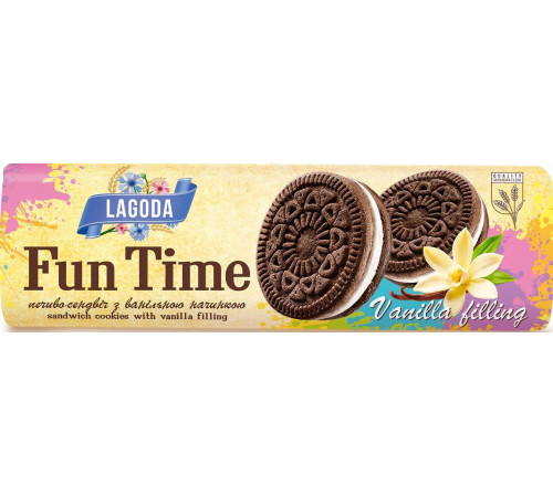 Печенье-сэндвич Lagoda Fun Time с Ванильной начинкой 130 г