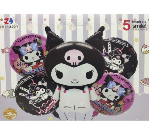 Набор воздушных шаров 1212-37 Зайка Kuromi 5 шт