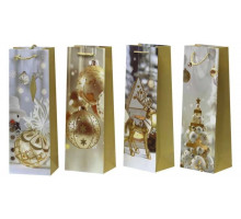 Пакет подарунковий 2604 Новорічний для пляшки