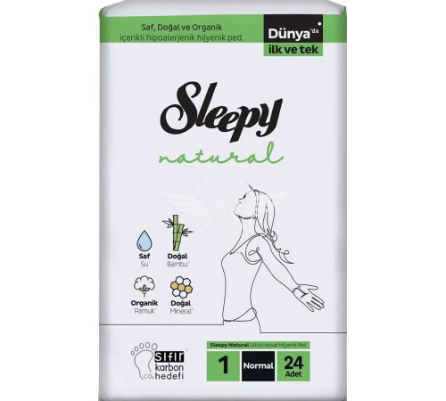 Гигиенические прокладки Sleepy Natural Ultra Normal 24 шт Гигиенические прокладки Sleepy Natural Ultra Normal 24 шт