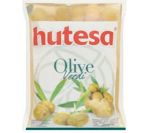 Оливки зеленые с косточкой Hutesa 180 г пакет
