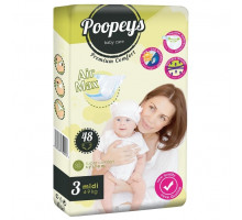 Підгузники дитячі Poopeys Baby Care Premium Comfort (3) midi 4-9кг 48 шт