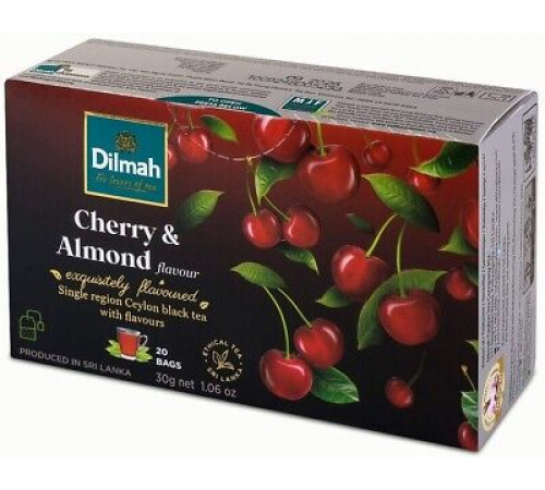 Чай чорний Dilmah Cherry & Almond 20 пакетиків 30 г Чай чорний Dilmah Cherry & Almond 20 пакетиків 30 г