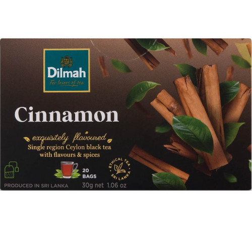 Чай чорний Dilmah Cinnamon 20 пакетиків 30 г Чай чорний Dilmah Cinnamon 20 пакетиків 30 г