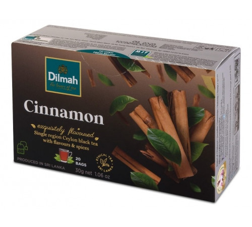 Чай чорний Dilmah Cinnamon 20 пакетиків 30 г Чай чорний Dilmah Cinnamon 20 пакетиків 30 г