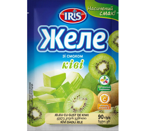 Желе IRIS зі смаком Ківі 90 г Желе IRIS зі смаком Ківі 90 г
