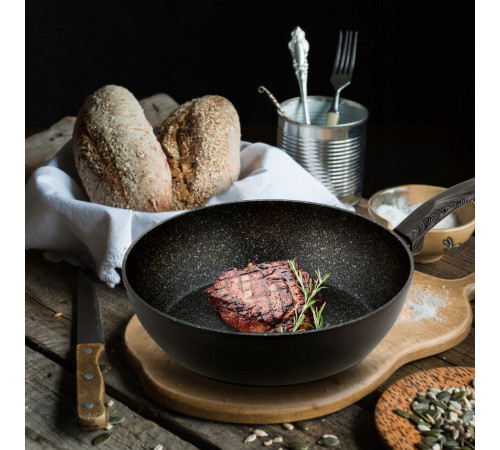 Сковорідка-сотейник Kamille КМ4136 Black Marble 28 см