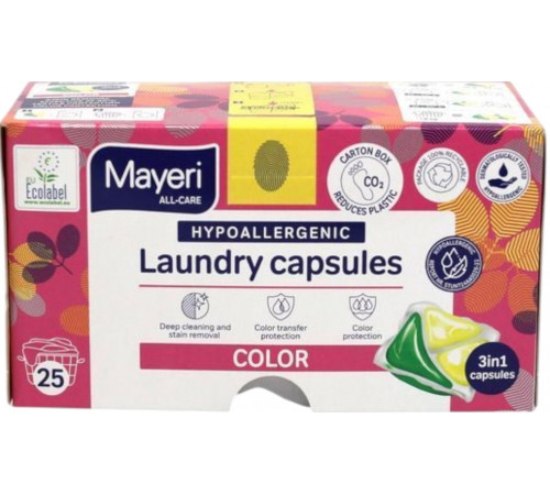 Гелевые капсулы для стирки Mayeri Color 25 шт (цена за 1 шт) Гелевые капсулы для стирки Mayeri Color 25 шт (цена за 1 шт)