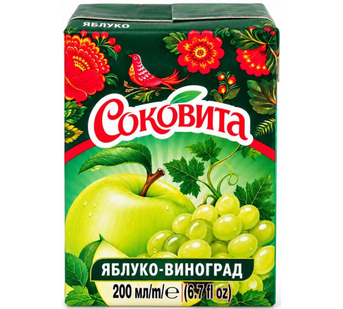 Напій соковмісний Соковита Яблуко-виноград 200 мл
