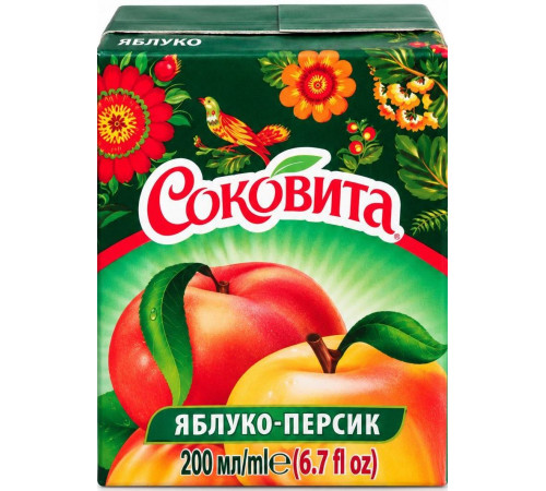 Напій соковмісний Соковита Яблуко-персик 200 мл