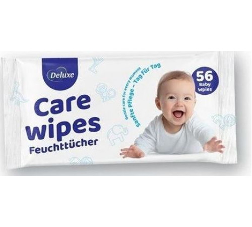 Вологі серветки дитячі Deluxe Care Wipes 56 шт