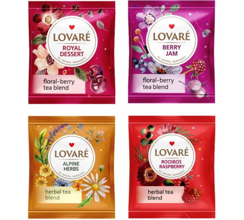 Колекція чаю Lovare Flower Tea 4 вида по 8 шт