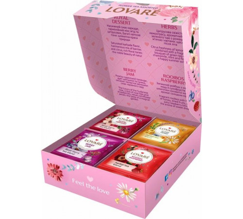 Колекція чаю Lovare Flower Tea 4 вида по 8 шт