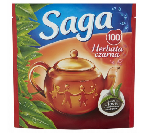 Чай чорний Saga 140 г 100 пакетиків