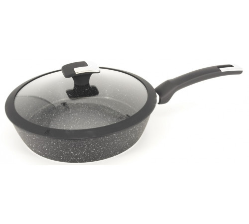 Сковорідка глибока з кришкою A-plus 3013 з мармуровим покриттям 26 см