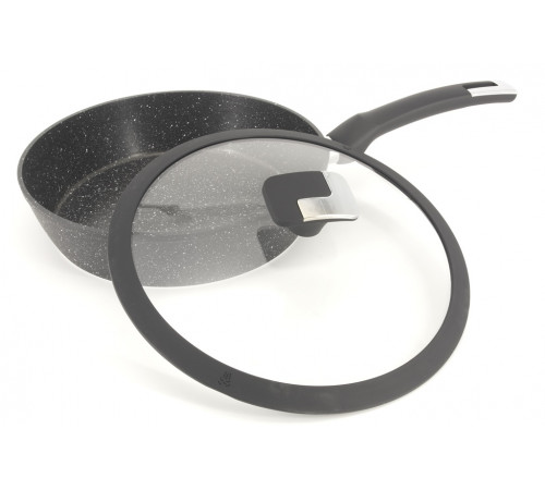 Сковорідка глибока з кришкою A-plus 3013 з мармуровим покриттям 26 см