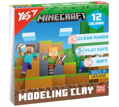 Пластилін Yes 540668 Minecraft 12 кольорів 240 г