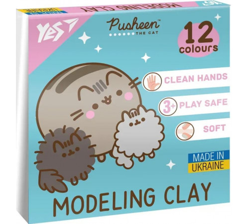 Пластилін Yes Pusheen 12 кольорів 240 г