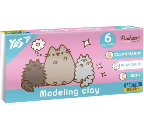 Пластилін Yes 540651 Pusheen 6 кольорів 120 г