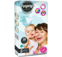 Подгузники детские Poopeys Baby Care Premium Comfort (5) junior 11-25кг 38 шт