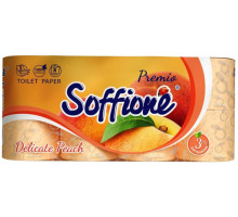 Туалетная бумага Soffione Premio персик 3 слоя 8 рулонов