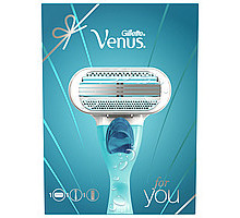 Подарочный набор Venus. Бритва с 1 сменной кассетой + гель для бритья Satin Care Sensitive Skin 75 мл