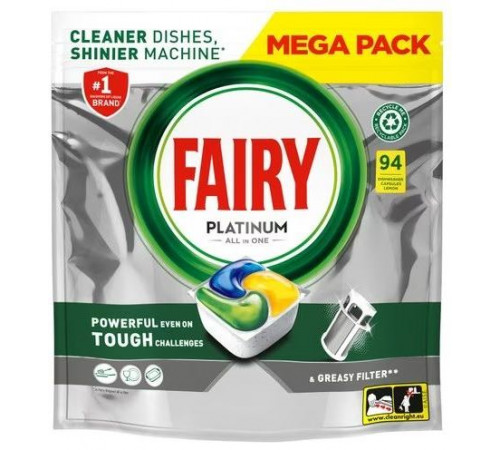 Таблетки для посудомийної машини Fairy Platinum All in One Lemon 94 шт (ціна за 1 шт)