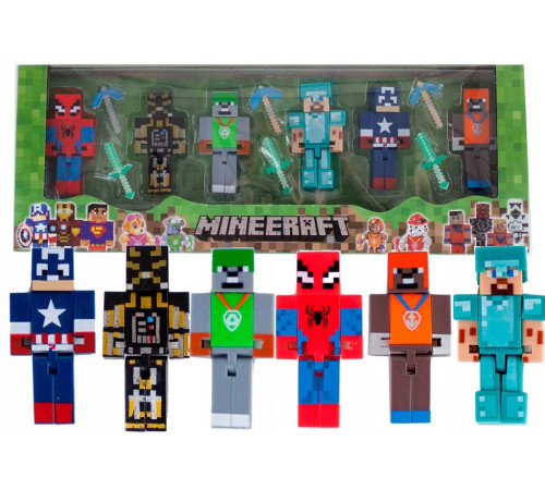 Набор героев HS-5876 Minecraft 6 персонажей со светом Набор героев HS-5876 Minecraft 6 персонажей со светом