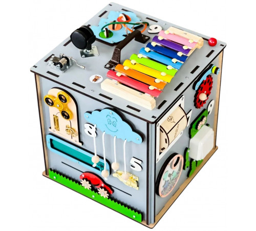 Бізікуб з роботом сірий 30 х 30 см