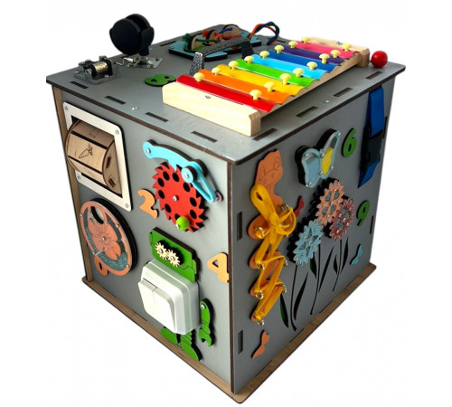 Бізікуб з роботом сірий 30 х 30 см