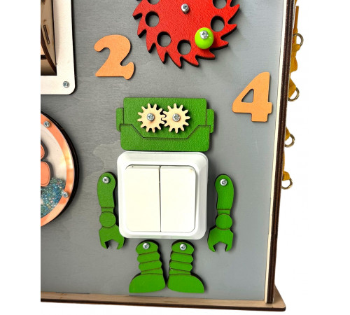 Бізікуб з роботом сірий 30 х 30 см