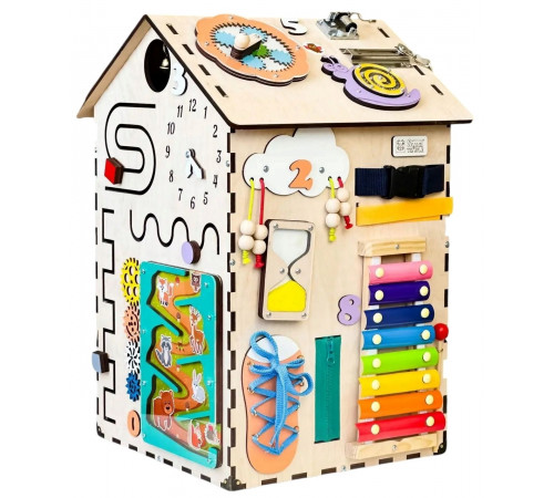 Бізібудинок натуральний дерев'яний 55 х 30 х 30 см