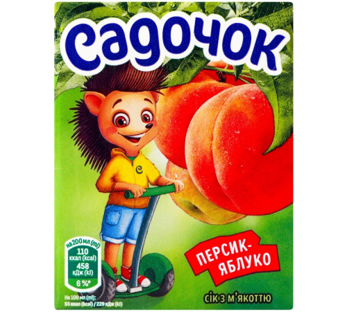 Сік Садочок Персик-Яблуко з м'якоттю 0.2 л Сік Садочок Персик-Яблуко з м'якоттю 0.2 л