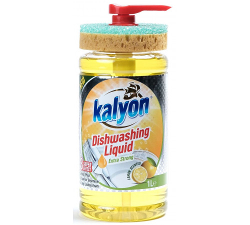 Засіб для миття посуду Kalyon Лимон з губкою 1 л