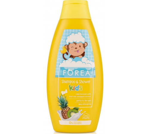Гель для душу та шампунь дитячий Forea з Ківі та ананасом 500 мл