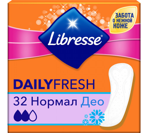 Ежедневные гигиенические прокладки Libresse Daily Fresh Normal Deo 32 шт