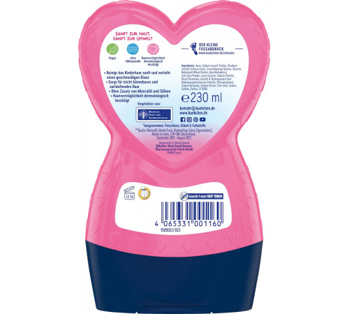 Дитячий шампунь-кондиціонер 2in1 Bubchen Prinzessin Rosalea 230 мл