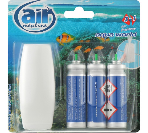 Освіжувач повітря з аплікатором Air Menline Aqua World 3 шт х 15 мл