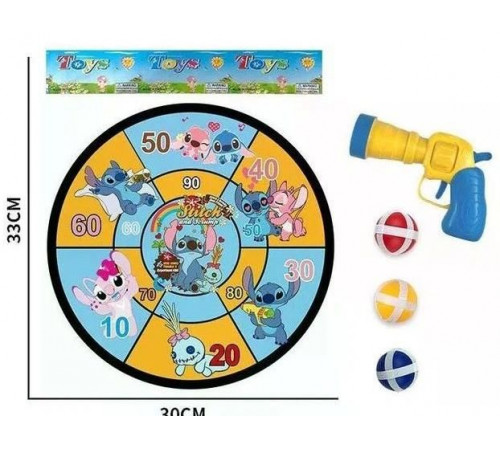 Дартс Стіч 555-183 (текстильна мішень, пістолет, 3 м'ячики з липучками)