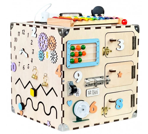 Бізікуб натуральний дерев'яний 30 х 30 х 30 см