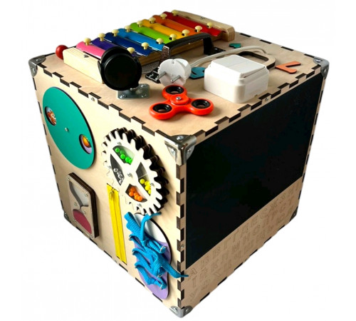 Бізікуб натуральний дерев'яний 30 х 30 х 30 см