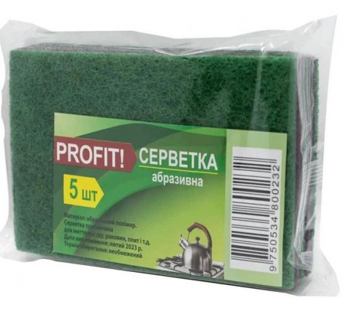 Серветка абразив Profit 130 мм х 90 мм 5 шт