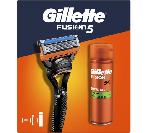 Набір чоловічий Gillette Fusion 5 (станок + гель для гоління)
