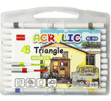 Набір акрилових маркерів 806 Triangle Acrylic Marker 48 кольорів м'який наконечник