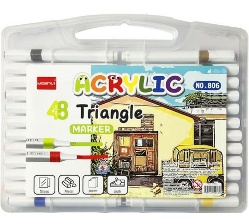 Набір акрилових маркерів 806 Triangle Acrylic Marker 48 кольорів м'який наконечник