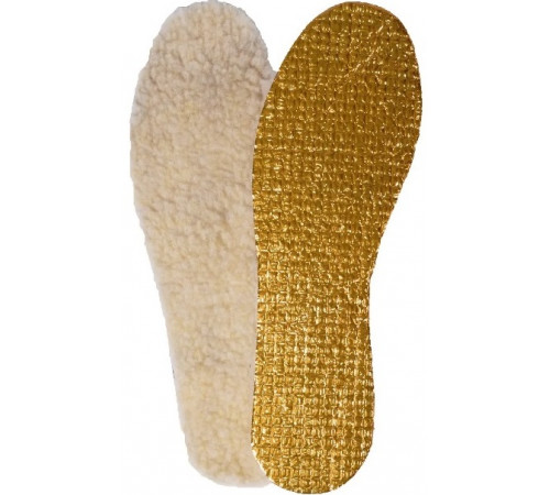 Стельки для обуви меховые с золотой фольгой 46 размер