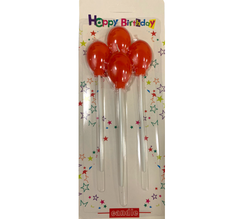 Свічки на торт Повітряні кульки Happy Birthday 4 шт