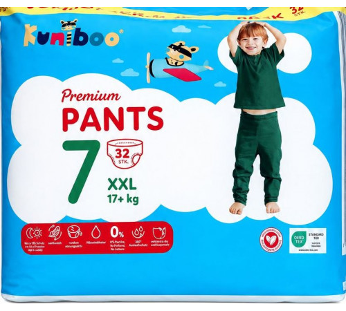 Підгузки-трусики Kuniboo Premium Pants 7 (17+ кг) 32 шт