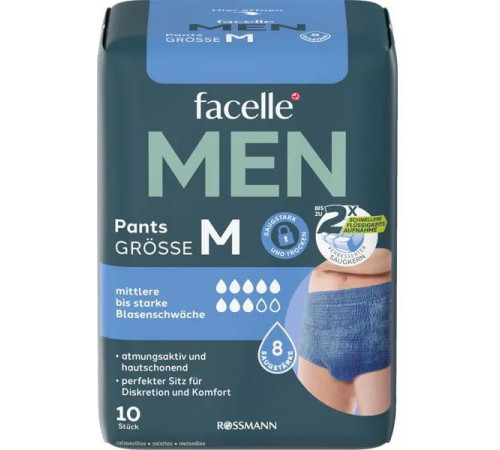 Підгузки-трусики чоловічі Facelle Men Medium 10 шт 8 капель
